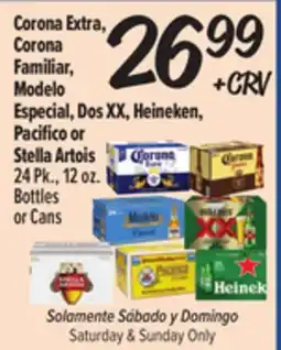 El Super Fresh Corona Extra, Corona Familiar, Modelo Especial, Dos XX, Heineken, Pacifico or Stella Artois offer
