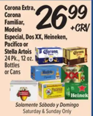 El Super Fresh Corona Extra, Corona Familiar, Modelo Especial, Dos XX, Heineken, Pacifico or Stella Artois offer