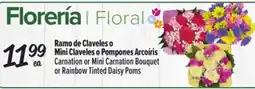 El Super Fresh Carnation or Mini Carnation Bouquet or Rainbow Tinted Daisy Poms offer