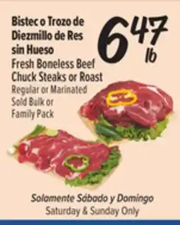 El Super Fresh Fresh Boneless Beef Chuck Steaks or Roast offer