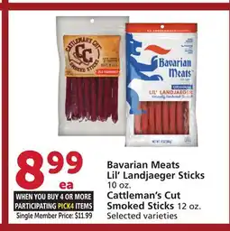 Albertsons Bavarian Meats Lil' Landjaeger Sticks 10 oz. Cattleman's Cut Smoked Sticks 12 oz offer