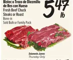 El Super Fresh Beef Chuck Steaks or Roast offer