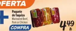El Super Marinated Beef, Pork or Chicken offer