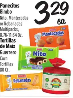 El Super Bimbo Nito, Mantecadas or Rebanadas Multipacks, 8.76-11.64 0z. Guerrero Corn Tortillas 50 Ct offer