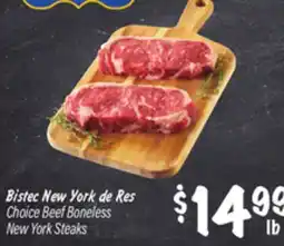 El Super Choice Beef Boneless New York Steaks offer
