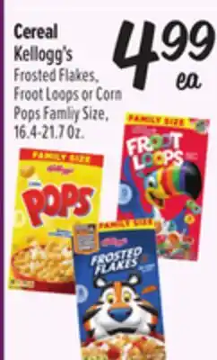 El Super Frosted Flakes, Froot Loops or Corn Pops Famliy Size offer