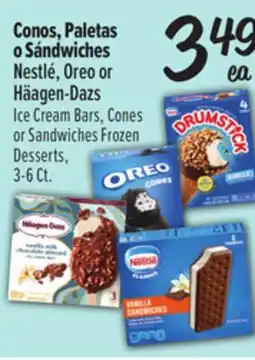 El Super Nestlé, Oreo or Häagen-Dazs Ice Cream Bars, Cones or Sandwiches Frozen Desserts, 3-6 Ct offer