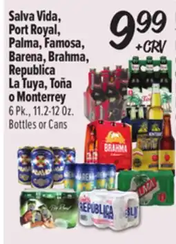 El Super Salva Vida, Port Royal, Palma, Famosa, Barena, Brahma, Republica La Tuya, Toña o Monterrey offer