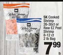 Super King Markets SK Cooked Shrimp 26-30ct or Raw EZ Peel Shrimp 8-12 ct 2 lb Bag offer