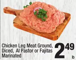 Super King Markets Chicken Leg Meat Ground, Diced, Al Pastor or Fajitas Marinated offer