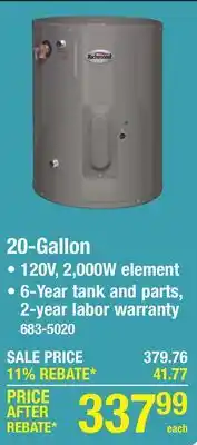 Menards 20-Gallon offer