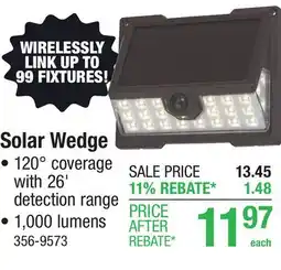 Menards Solar Wedge offer