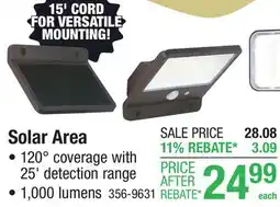 Menards Solar Area offer