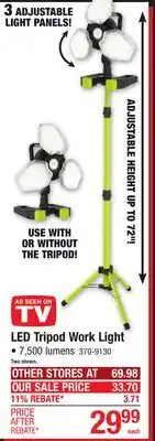 Menards LED Tripod Work Light offer