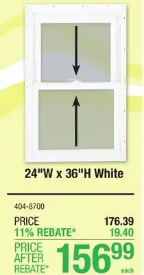 Menards 24W x 36H White Double Hung Window offer