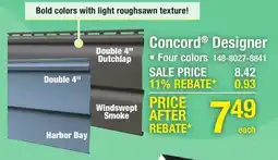 Menards Concord Designer offer