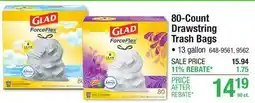 Menards 80-Count Drawstring Trash Bags offer