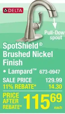 Menards SpotShield Brushed Nickel Finish offer