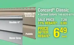 Menards Concord Classic offer
