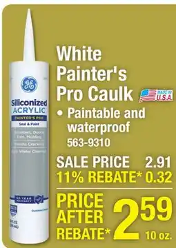 Menards White Painter's Pro Caulk offer