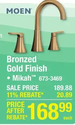 Menards Bronzed Gold Finish offer