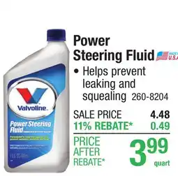 Menards Power Steering Fluid offer