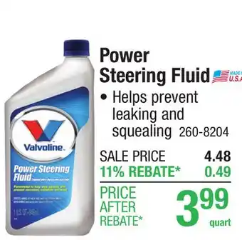Menards Power Steering Fluid offer