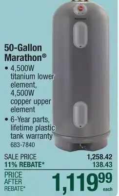 Menards 50-Gallon Marathon offer