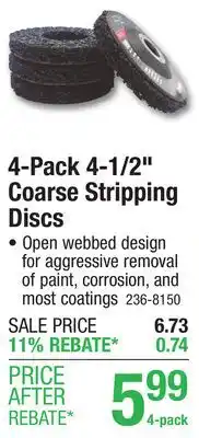 Menards 4-Pack 4-1/2 Coarse Stripping Discs offer