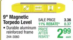 Menards 9 Magnetic Torpedo Level offer