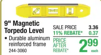 Menards 9 Magnetic Torpedo Level offer