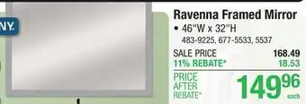 Menards Ravenna Framed Mirror offer