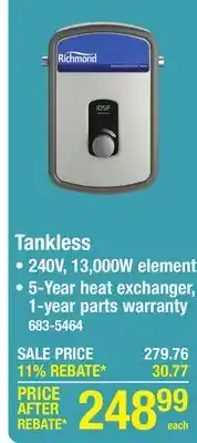 Menards Tankless offer