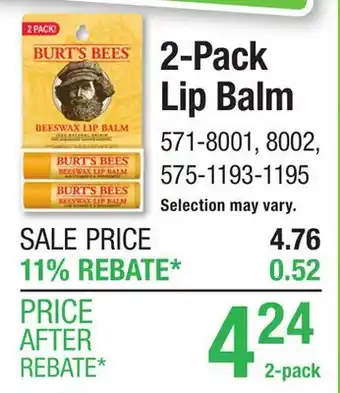Menards 2-Pack Lip Balm offer