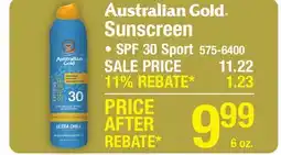 Menards Australian Gold Sunscreen offer