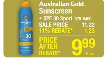 Menards Australian Gold Sunscreen offer