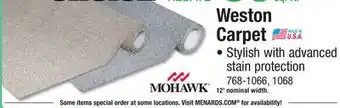 Menards Weston Carpet offer