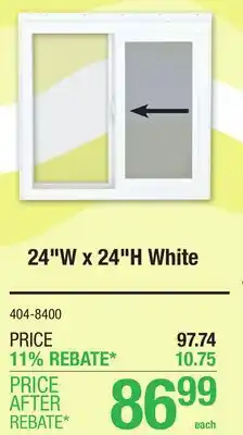 Menards 24W x 24H White Sliding offer