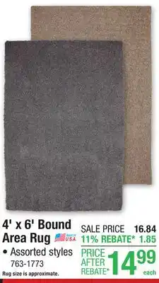 Menards 4' x 6' Bound Area Rug offer