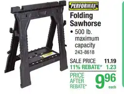 Menards PERFORMAX Folding Sawhorse offer