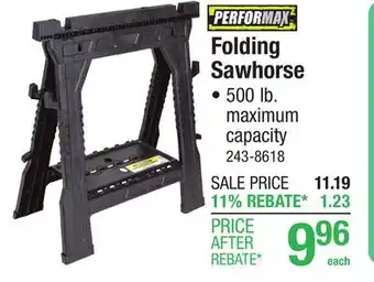 Menards PERFORMAX Folding Sawhorse offer