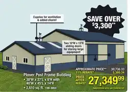 Menards Plover Post Frame Building offer