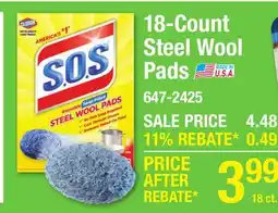 Menards 18-Count Steel Wool Pads offer