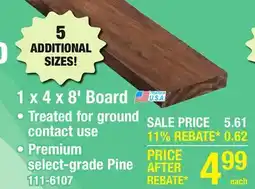 Menards 1 x 4 x 8' Board offer