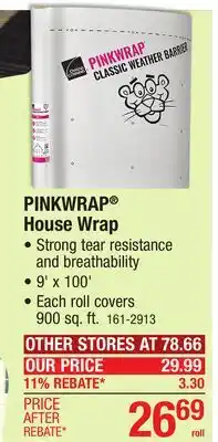Menards PINKWRAP House Wrap offer