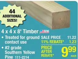 Menards 4 x 4 x 8' Timber offer