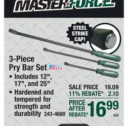 Menards 3-Piece Pry Bar Set offer