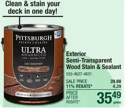 Menards Exterior Semi-Transparent Wood Stain & Sealant offer