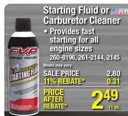 Menards Starting Fluid or Carburetor Cleaner offer