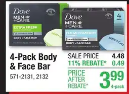 Menards Dove 4-Pack Body & Face Bar offer